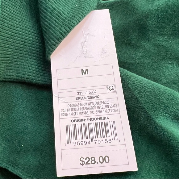 Wild Fable Green Velour 1/2 Zip Sweatshirt Size Medium M - Picture 4 of 4